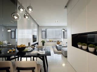 最簡單的黑白，卻藏著最精彩的語彙, 楊允幀空間設計 楊允幀空間設計 Scandinavian style dining room