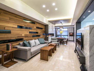 閱讀空間 意境之外, 莫內聯合設計中心 莫內聯合設計中心 Living room Solid Wood Multicolored