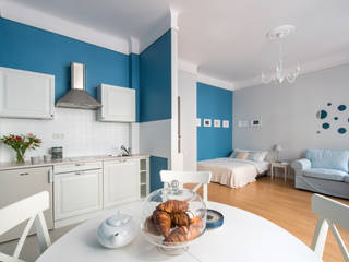 Apartament z klasą - rearanżacja i home staging mieszkania na wynajem, IDEALS . Marta Jaślan Interiors IDEALS . Marta Jaślan Interiors 客廳