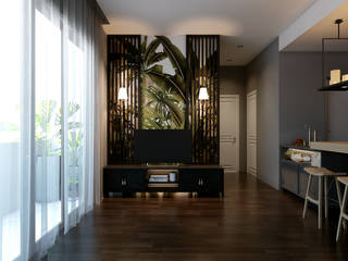 Masteri Thao Dien Apt., BROS.studio BROS.studio Tropical style living room