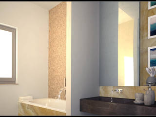 Ristrutturazione casa A.N. _ Bagno zona giorno, AG Interior Design AG Interior Design Modern Banyo Mozaik