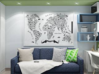 3к.кв. на Астраханской (120кв.м), ДизайнМастер ДизайнМастер Living room White