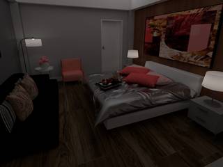 QUARTO DOS SONHOS COM TONS TERROSOS, STUDIO SPECIALE - ARQUITETURA & INTERIORES STUDIO SPECIALE - ARQUITETURA & INTERIORES Minimalist bedroom Wood Pink