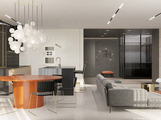 Квартира в стиле постмодернизм, Yakusha Design Yakusha Design Minimalist living room