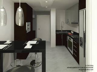 DISEÑO INTERIOR, ESCENA VIRTUAL 3D ARQUITECTURA ESCENA VIRTUAL 3D ARQUITECTURA Minimalist Mutfak