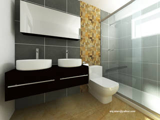 DISEÑO INTERIOR, ESCENA VIRTUAL 3D ARQUITECTURA ESCENA VIRTUAL 3D ARQUITECTURA Minimalist style bathroom