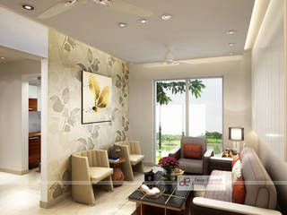 Residence at Dwarka, Design Essentials Design Essentials Modern living room