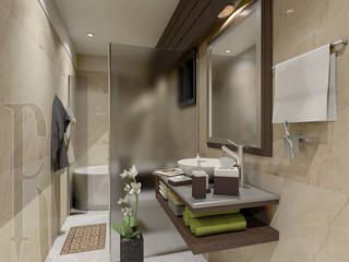 Apartment for a Family of Four, Ravenor's Design Solutions Ravenor's Design Solutions Modern Bathroom Beige