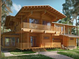 ​ДЕРЕВЯННЫЙ ДОМ CHALET-390, project-ks project-ks Wooden houses Wood Wood effect