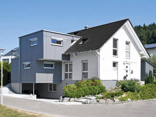 Erweitertes Kontrastprogramm, KitzlingerHaus GmbH & Co. KG KitzlingerHaus GmbH & Co. KG Prefabricated home Engineered Wood Transparent