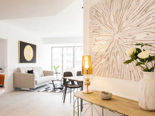 Home Staging Amueblar un Piso Express en Poblenou, Markham Stagers Markham Stagers Modern corridor, hallway & stairs White