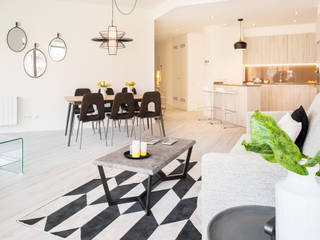 Home Staging Amueblar un Piso Express en Poblenou, Markham Stagers Markham Stagers モダンデザインの リビング 白色