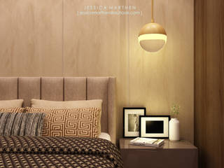 Azzura Home, JESSICA DESIGN STUDIO JESSICA DESIGN STUDIO モダンスタイルの寝室