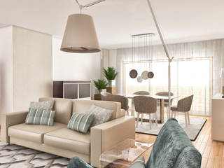 PROJETOS: 3D, INTERDOBLE BY MARTA SILVA - Design de Interiores INTERDOBLE BY MARTA SILVA - Design de Interiores Living room