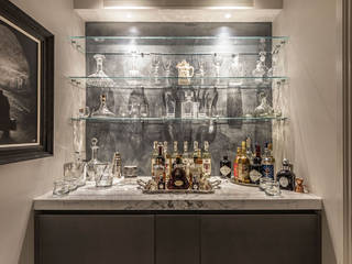 Home Bar RBD Architecture & Interiors Klasik Şarap Mahzeni home bar,carrara marble,bespoke joinery,polished plaster,glasswear,renovation,decoration,bar decoration