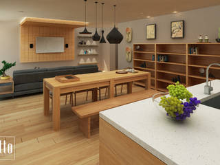 Mr. Arbianto Apartment, Getto_id Getto_id Asian style living room Plywood