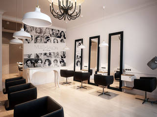 Projekt wnętrza salonu fryzjerskiego Multi-Salon w Bytomiu, Archi group Adam Kuropatwa Archi group Adam Kuropatwa Powierzchnie handlowe