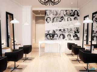 Projekt wnętrza salonu fryzjerskiego Multi-Salon w Bytomiu, Archi group Adam Kuropatwa Archi group Adam Kuropatwa Powierzchnie handlowe