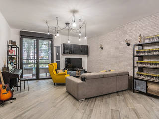 Ristrutturazione appartamento 85 mq Roma, Casilina, Facile Ristrutturare Facile Ristrutturare Industrial style living room