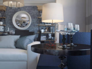 NEW YORK MORNING, KAPRANDESIGN KAPRANDESIGN Eclectic style living room Blue