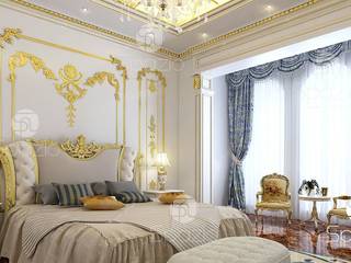 Luxury classic master bedroom interior design and decor in Dubai the UAE, Spazio Interior Decoration LLC Spazio Interior Decoration LLC Classic style bedroom