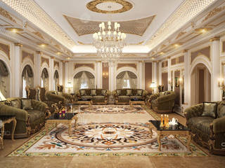 Luxury Majlis interior design in Dubai, Spazio Interior Decoration LLC Spazio Interior Decoration LLC Salas de estar clássicas