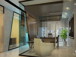 Modern office interior design in Dubai, Spazio Interior Decoration LLC Spazio Interior Decoration LLC Espaços comerciais