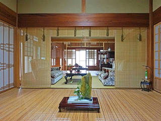 座敷簾 詩, 井上スダレ株式会社 井上スダレ株式会社 Country style living room Bamboo Wood effect