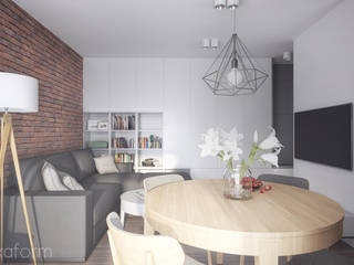Mieszkanie 2+1, hexaform - projektowanie wnętrz hexaform - projektowanie wnętrz Modern Living Room