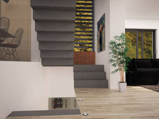 VILLA PIOSSASCO, LAB16 architettura&design LAB16 architettura&design Modern Corridor, Hallway and Staircase