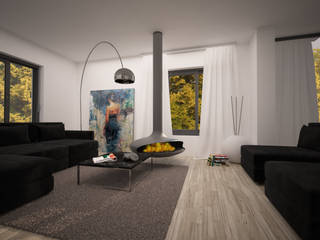 VILLA PIOSSASCO, LAB16 architettura&design LAB16 architettura&design Modern Living Room
