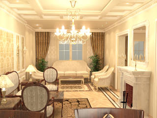 شقة سكنية ( دوبلكس ) في التجمع الخامس , Quattro designs Quattro designs غرفة المعيشة