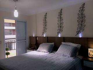 QUARTO DE CASAL, STUDIO SPECIALE - ARQUITETURA & INTERIORES STUDIO SPECIALE - ARQUITETURA & INTERIORES Bedroom لکڑی Wood effect