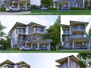 Modern three storey house in Phnom Penh Cambodia .Mr.Samnang, fewdavid3d-design fewdavid3d-design