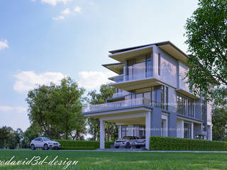 Modern three storey house in Phnom Penh Cambodia .Mr.Samnang, fewdavid3d-design fewdavid3d-design