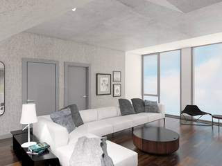 Apartament na Pradze, deco chata deco chata 现代客厅設計點子、靈感 & 圖片