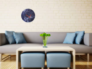 Living Room Wall Styling, Just For Clocks Just For Clocks Salas de estilo moderno Vidrio