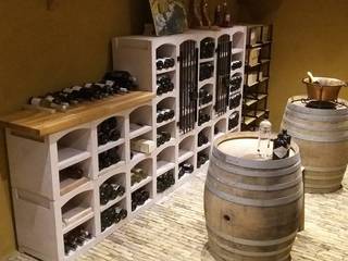 Wijnkelder met Vinicase wijnrek in Noord Holland., Exaro Exaro Hầm rượu phong cách kinh điển Cục đá