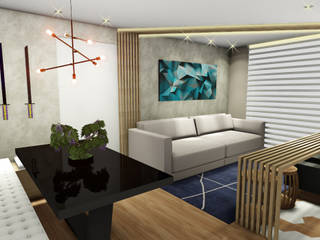 Loft contemporâneo para jovem solteiro, Studio² Studio² Salas de estar modernas