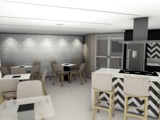 Salão de festas de condomínio - estilo moderno, Studio² Studio² Salas de jantar modernas
