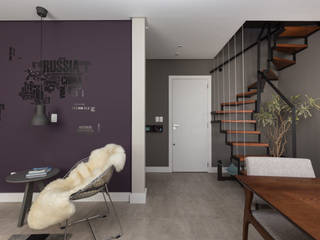 Tudo Novo | Reforma de Apartamento, Rabisco Arquitetura Rabisco Arquitetura Koridor & Tangga Modern Grey