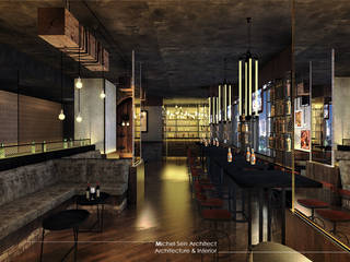 21STUDIO - Cafe & Bar Lounge @Golden Boutique Hotel, Michel Sen Architect Michel Sen Architect Espaces commerciaux