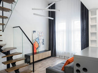 двухуровневая квартира в Киеве, MARTINarchitects MARTINarchitects Salon minimaliste