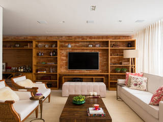 Apartamento Higienópolis, RF DESIGN DE INTERIORES RF DESIGN DE INTERIORES Modern living room Wood Wood effect