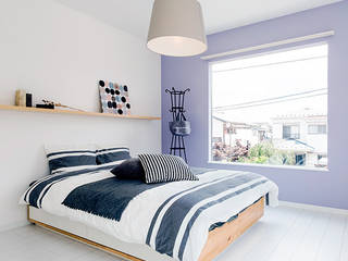 四角いシンプルな新築一戸建て CUBIC(キュービック), オレンジハウス オレンジハウス Eclectic style bedroom