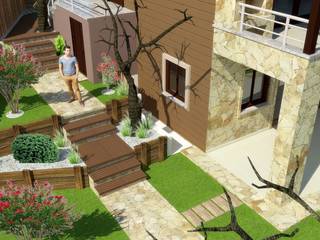 Villa Bahçe ve Peyzaj Düzenlemesi, Mimari 3D Render Mimari 3D Render Mediterranean style garden