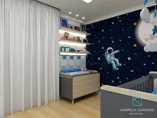 Quarto Breno, Gabriela Cardoso Arquitetura Gabriela Cardoso Arquitetura クラシックデザインの 子供部屋 木 木目調