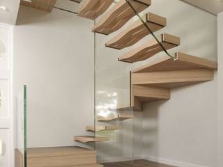 Designtreppe von Siller, Siller Treppen/Stairs/Scale Siller Treppen/Stairs/Scale モダンスタイルの 玄関&廊下&階段 木 木目調