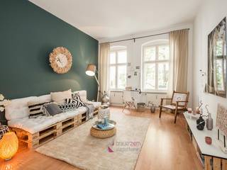 Musterwohnung Berlin Neukölln, staged homes staged homes Eclectic style living room