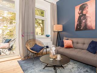 Home Staging einer Musterwohnung in Berlin Neukölln, staged homes staged homes Living room